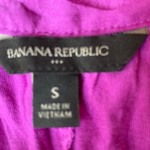 Banana Republic Size Small Fairy Boho Orchid Color Knit blouse Silky Bow neck - Picture 4 of 8